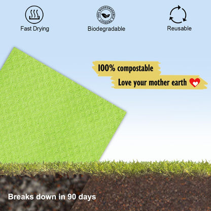 Swedish Dishcloths for Kitchen | 10 Pack Cellulose Sponge Dish Cloths Washable | Non-Scratch