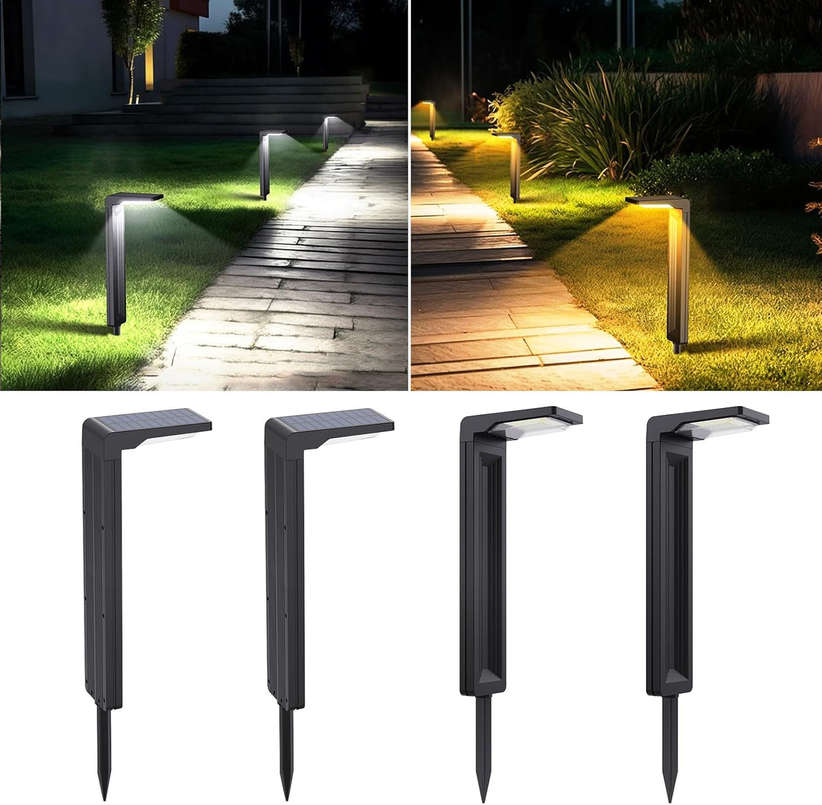 Sunvivo Solar Pathway Lights,2 Modes(Cold White/Warm White),Bright Solar Path Lights Outdoor