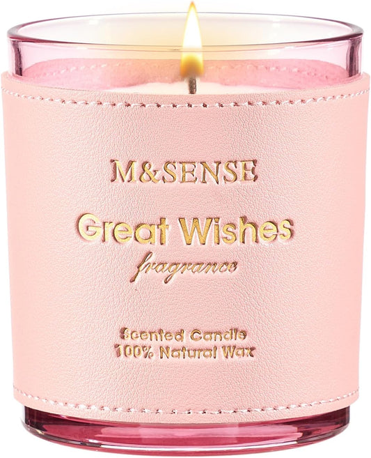M&SENSE Floral Citrus Scented Candles, Vegan Soy Wax, Heavy Scented, No Toxin 10oz Long Lasting