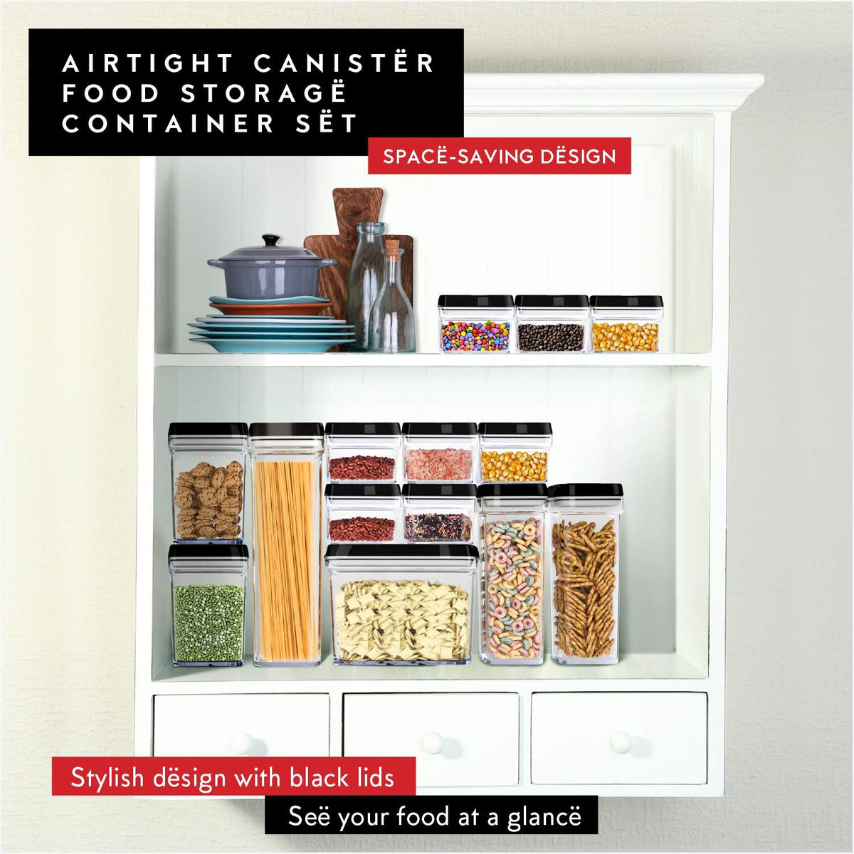 DWËLLZA KITCHEN Mini Airtight Food Storage Containers with Lids – Set of 6 Clear Plastic Small