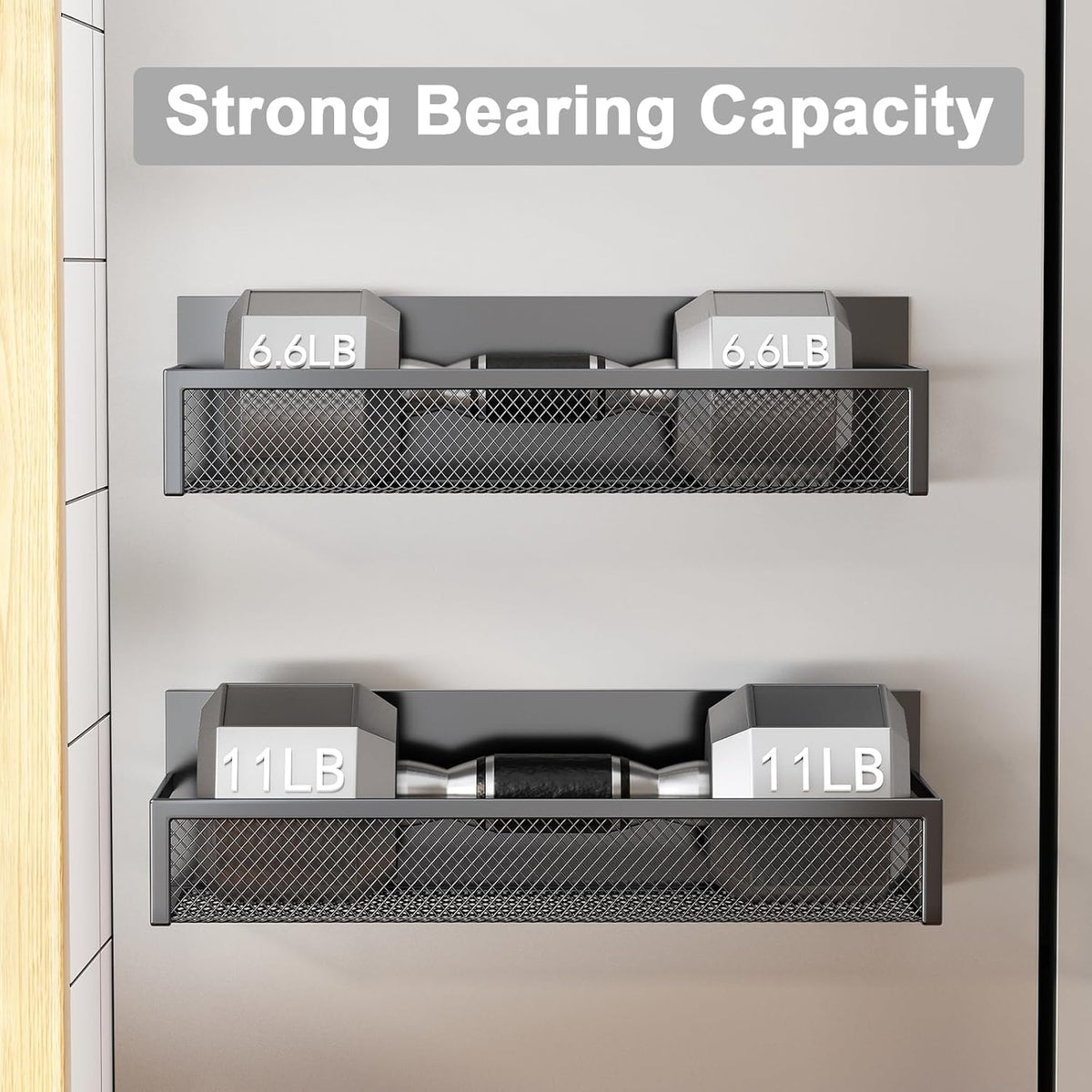 Magnetic Spice Rack for Refrigerator, 2 Pack Magnetic Shelf, Fridge Magnet Organizer with Moveable