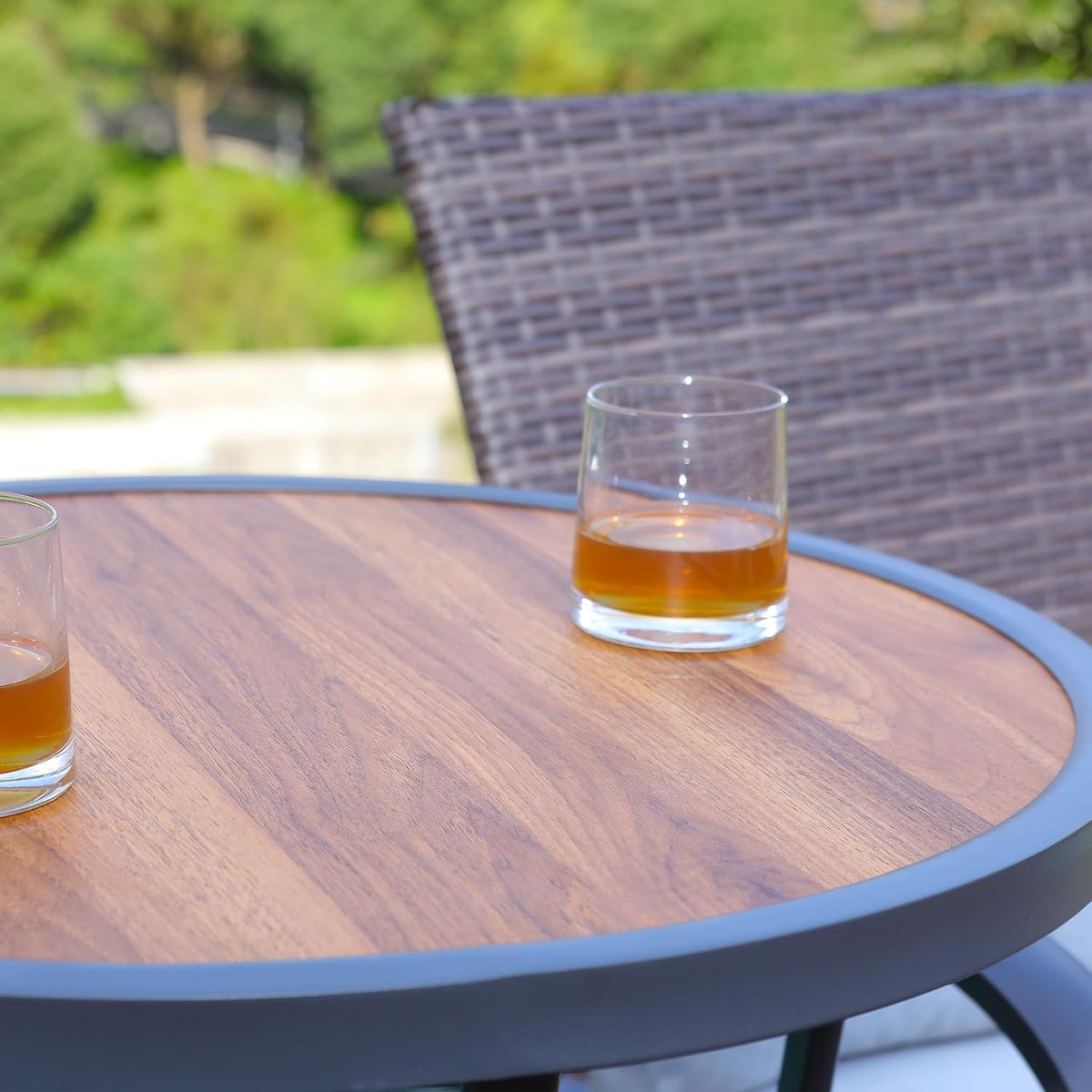 Outdoor Bar Height Bistro Table, 40-Inch Patio Bar Table Bistro Dining Table Pub Table with