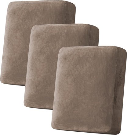H.VERSAILTEX Velvet Stretch Couch Cushion Cover Plush Cushion Slipcover for Chair Loveseat Sofa