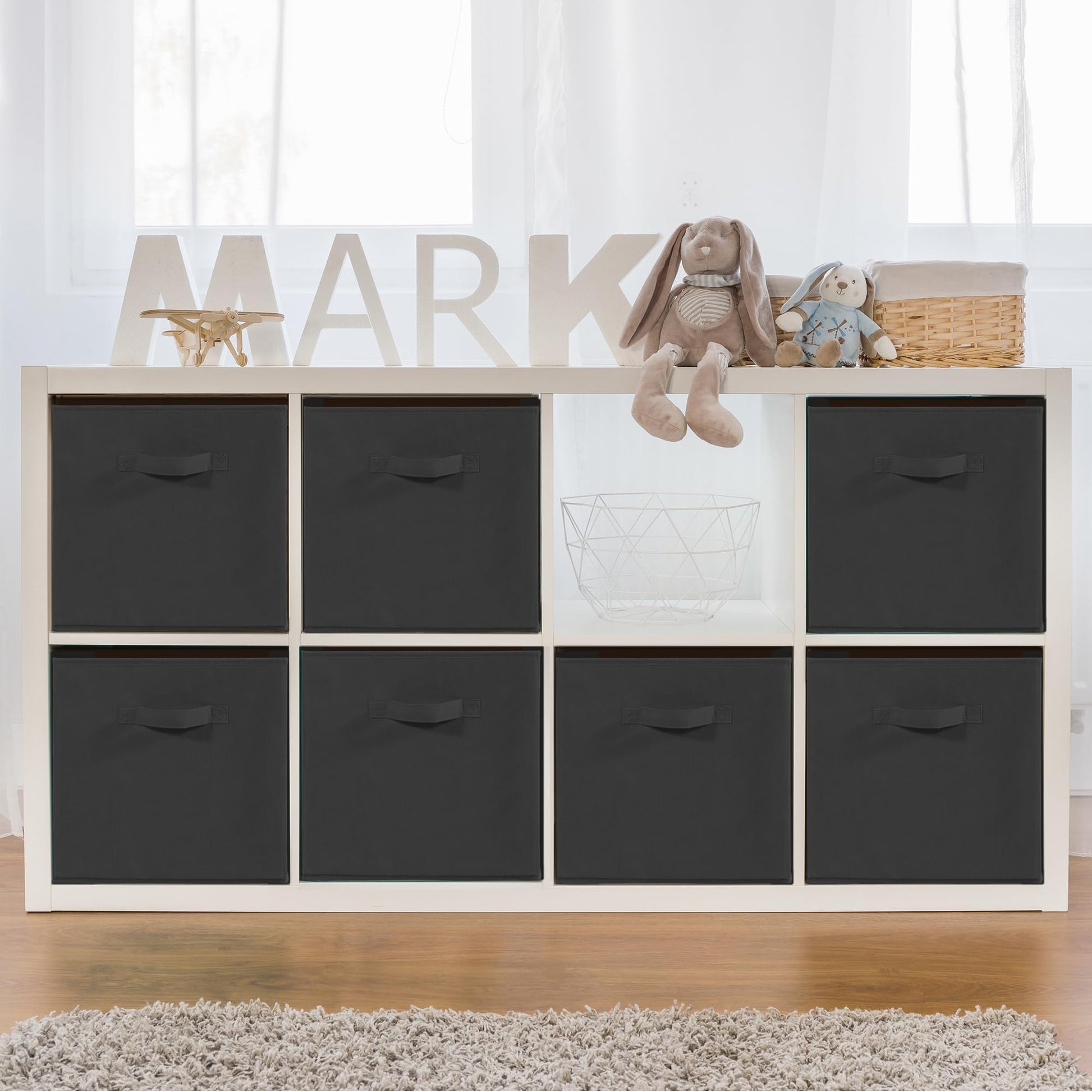 STORAGEIDEAS 11" Fabric Storage Bins, Collapsible Storage Cubes Organizer with Handles, Heavy Duty