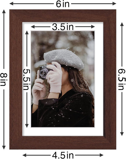 Vittanly 5x7 Picture Frames Set of 9, Shatter Resistant Plexiglass, Display 4x6 Pictures with Mat