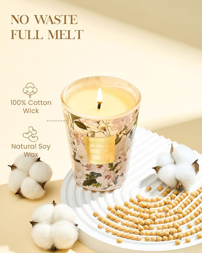 M&SENSE Amber Jasmine Scented Candle, Soy Candles 14.1oz 60H Slow Burning, Aromatherapy Stress