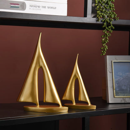 Modern Sculptures Home Decor, Gold Sailboat Decor Ornament, Boat Decorations Statue Decor, Art
