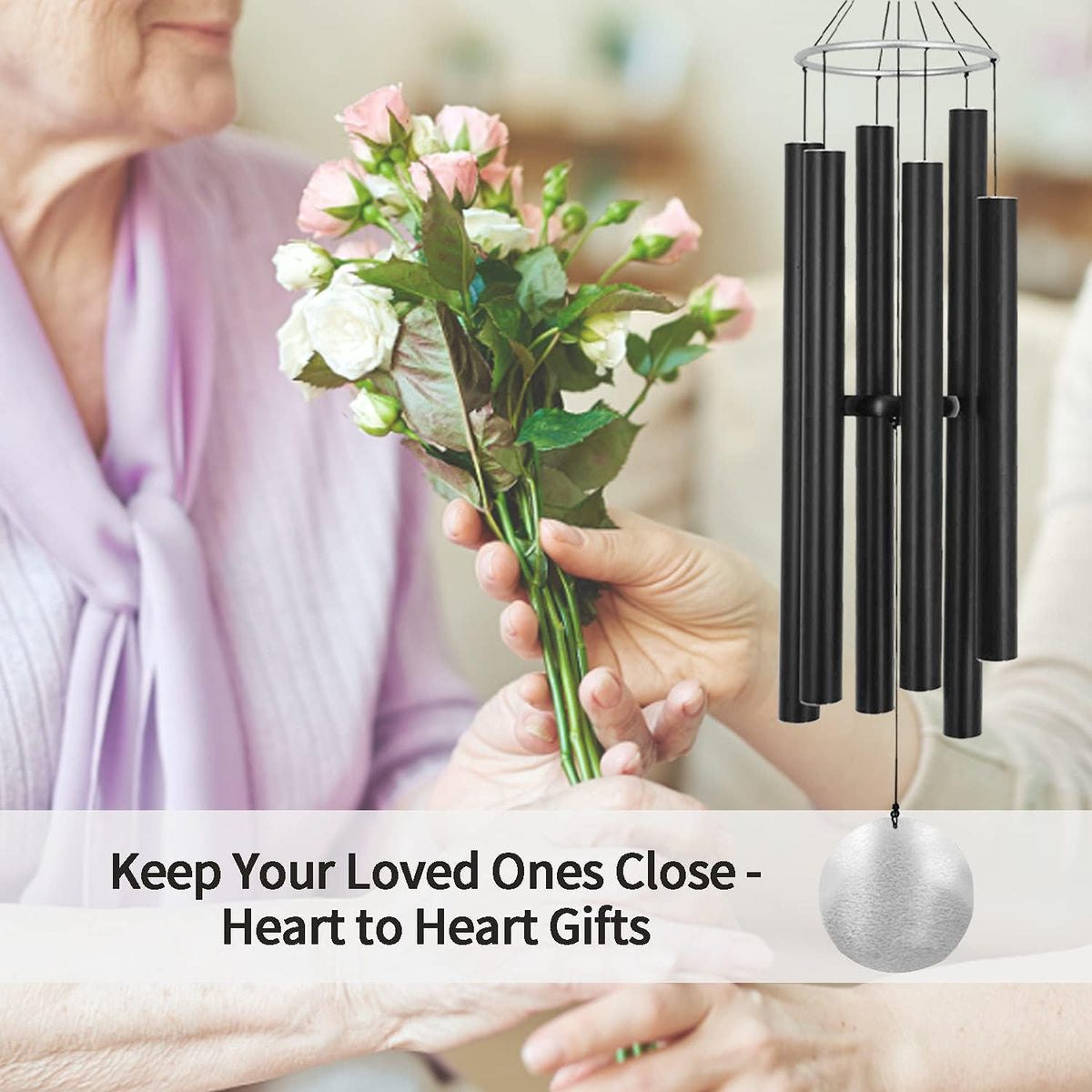 ASTARIN Outdoor Deep Tone,45Inch Sympathy Wind Chimes for Outside with 6 Tubes Tuned Relaxing