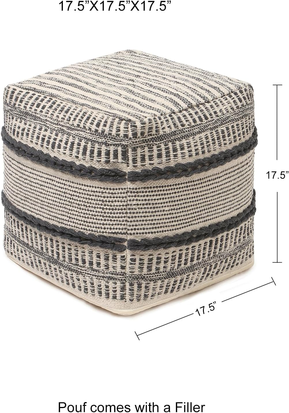 REDEARTH · Tufted Pouf Ottoman with Filler Textured Storage Cube Bean Bag Pouffe Footrest for