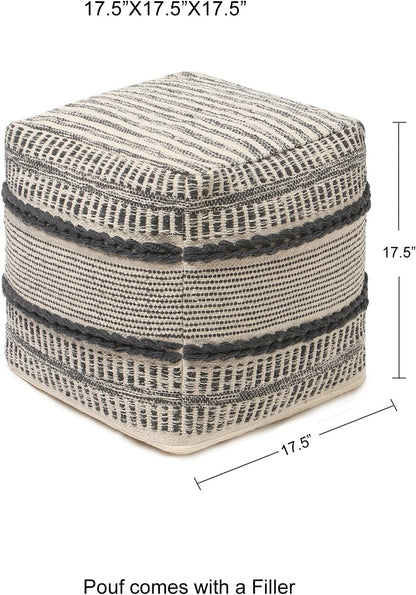 REDEARTH · Tufted Pouf Ottoman with Filler Textured Storage Cube Bean Bag Pouffe Footrest for
