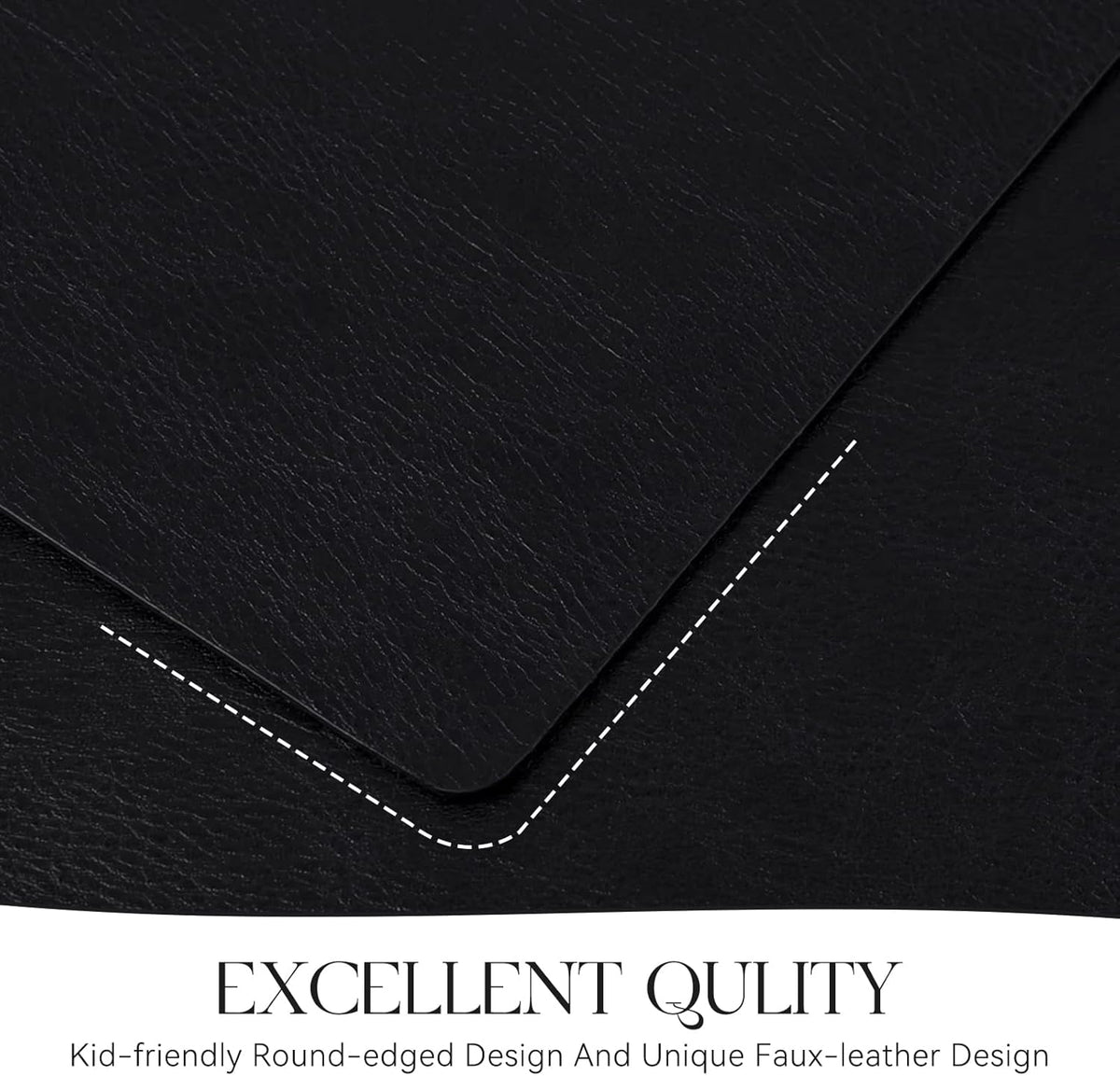 MOSAYT Vinyl Placemats Set of 8-12 X 17 Inch - Faux Leather 100% Waterproof Oil-Proof Wipeable PU