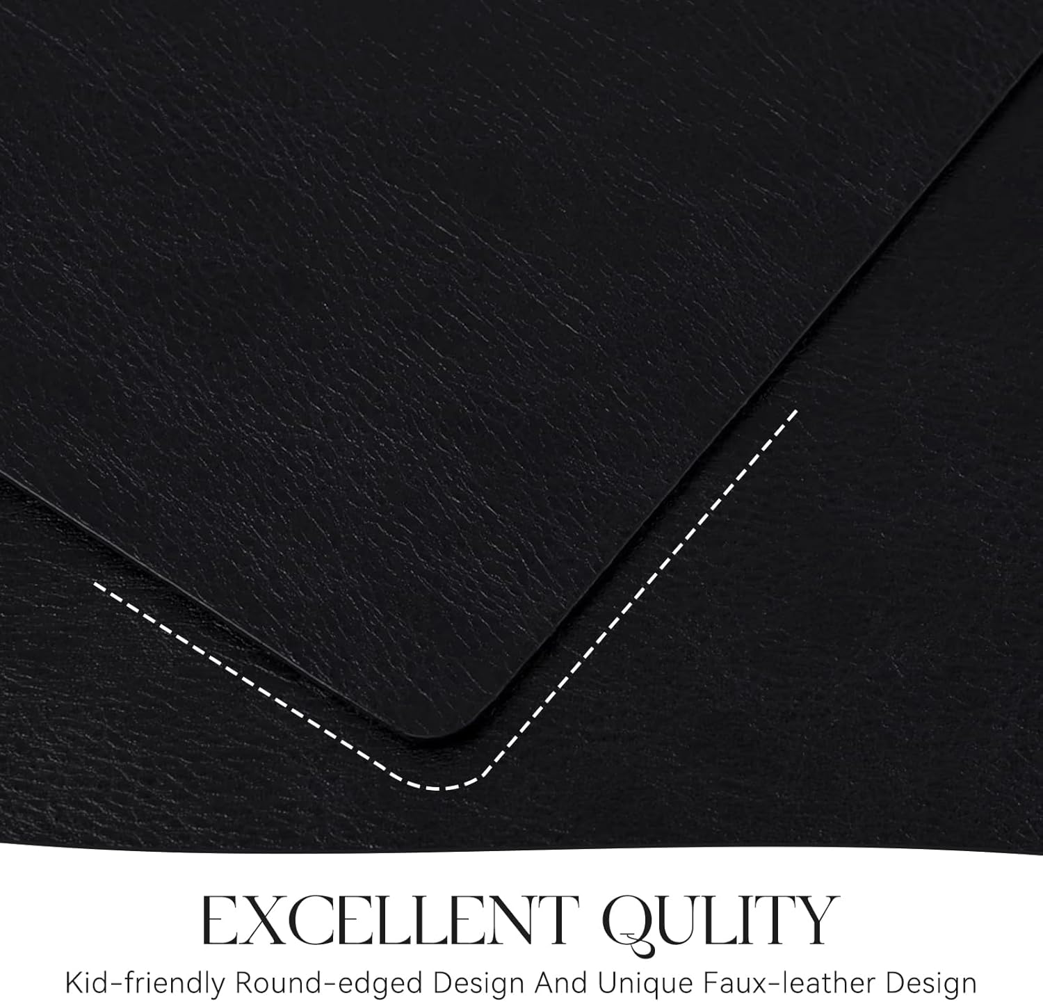 MOSAYT Vinyl Placemats Set of 12-12 X 17 Inch - Faux Leather 100% Waterproof Oil-Proof Wipeable PU