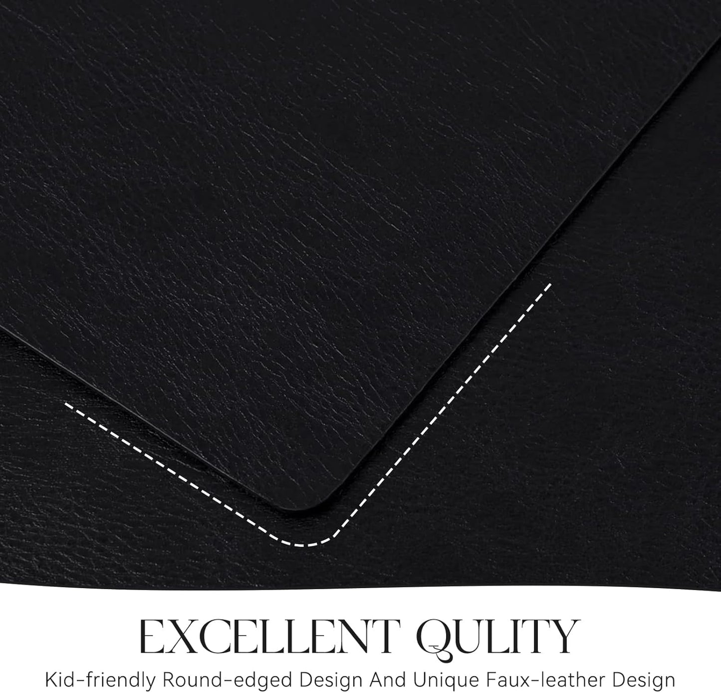 MOSAYT Vinyl Placemats Set of 6-12 X 17 Inch - Faux Leather 100% Waterproof Oil-Proof Wipeable PU