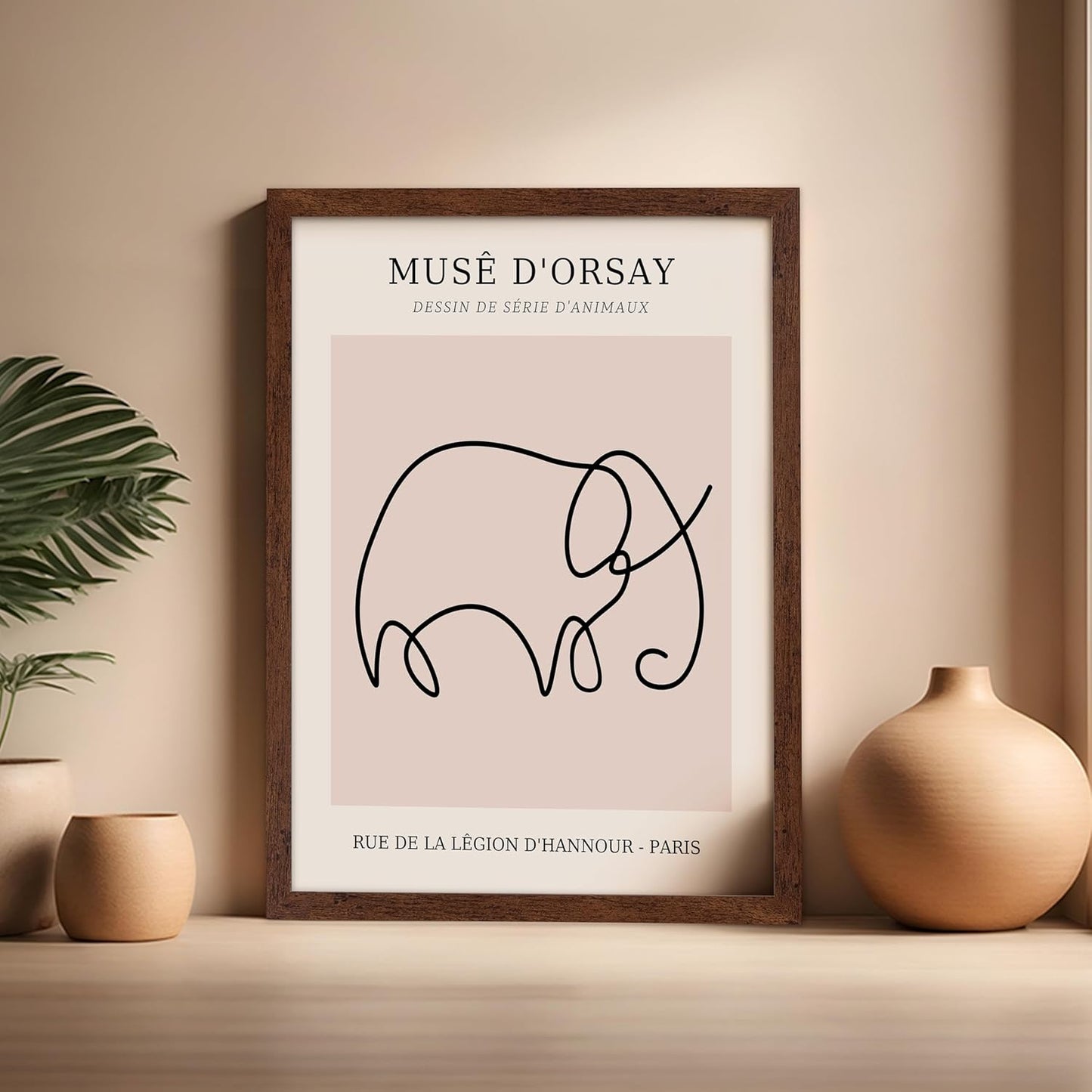 Poster Master Vintage Poster - Retro One Line Elephant Drawing Print - Elephant Art - Minimal Gift