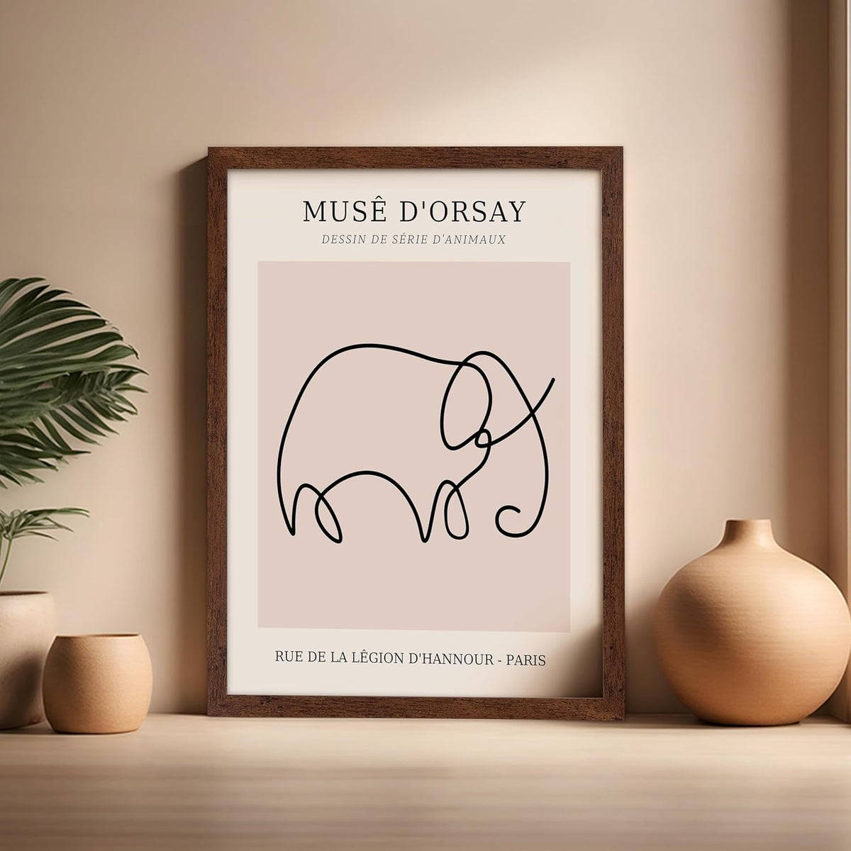Poster Master Vintage Poster - Retro One Line Elephant Drawing Print - Elephant Art - Minimal Gift