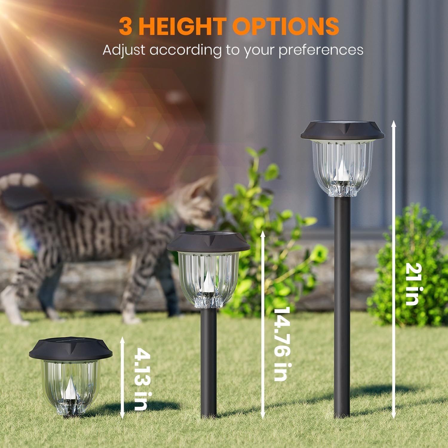 AOSEA LED Solar Lights for Outside,12000K 6 Pack Solar Lights Outdoor IP65 Waterproof,Landscape