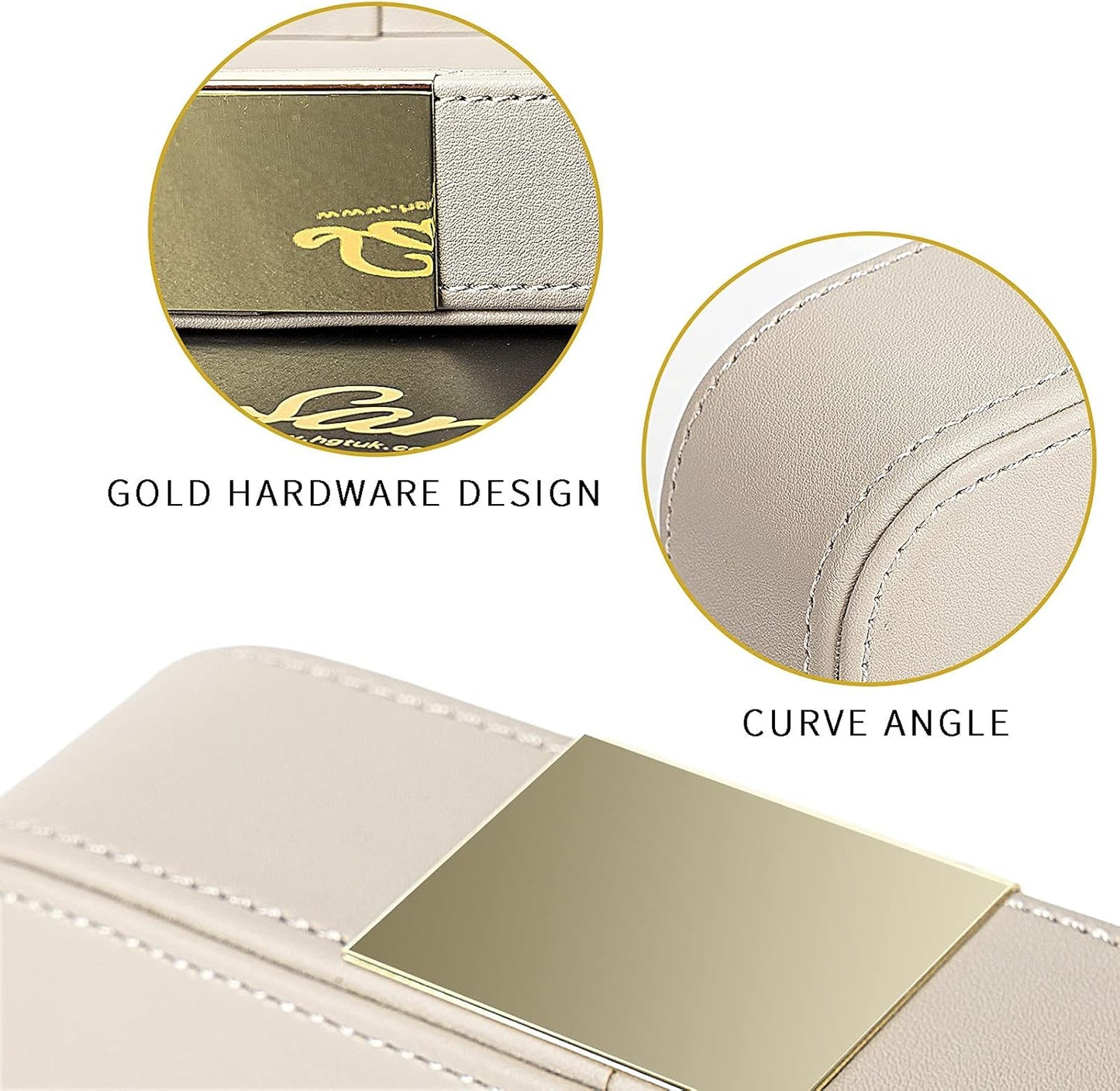 SANZIE Luxury Leather Desktop Storage Small Catchall Organizer Decorative Tray for Entryway Table