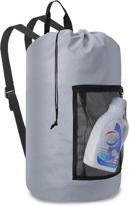 Laundry Bag Backpack Durable Laundry Bag with Shoulder Straps and Mesh Pockets Portable Laundry