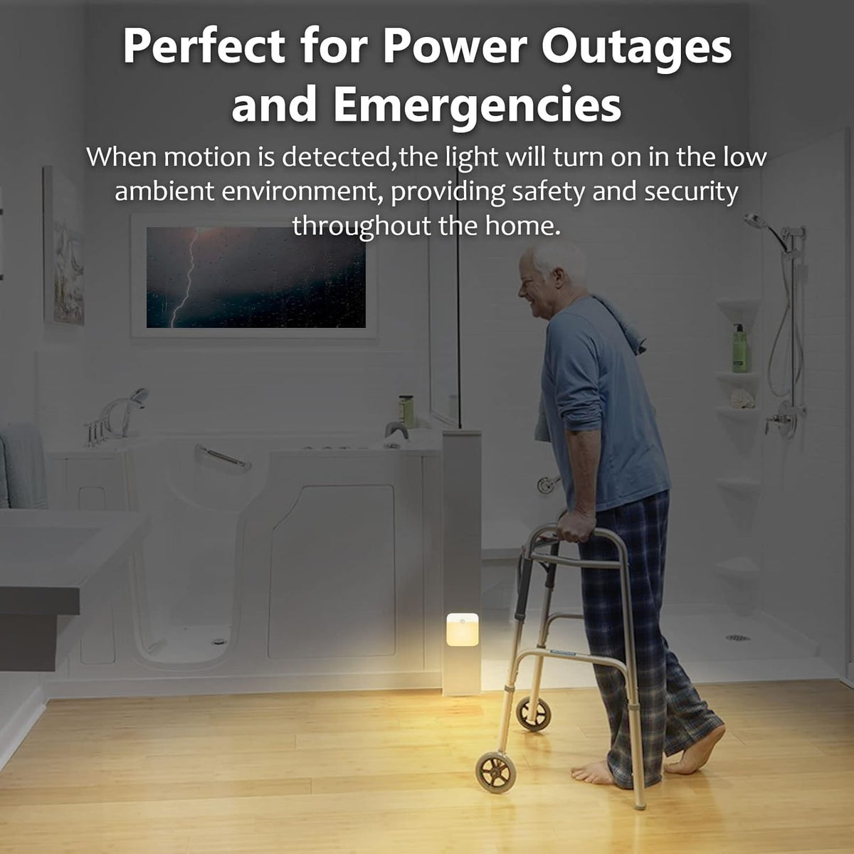 USB Rechargeable Battery Night Light Indoor,Stick-on Motion Sensor Puck Night Lights-No Need Plug