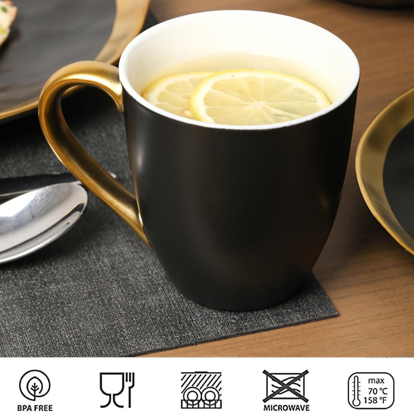 vicrays Coffee Mug Set, 11 Ounce, Set of 6, Ceramic Mug for Men, Women, Unique Glazed Mugs with