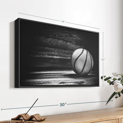 ElephantStock Basketball Wall Art - Horizontal Framed Canvas - 1-Piece Hallway Wall Decor