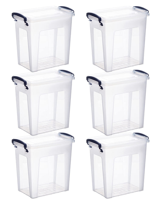 Superio Clear Storage Boxes with Lids, 8.75 Quart Plastic Container Bins for Organizing, Stackable