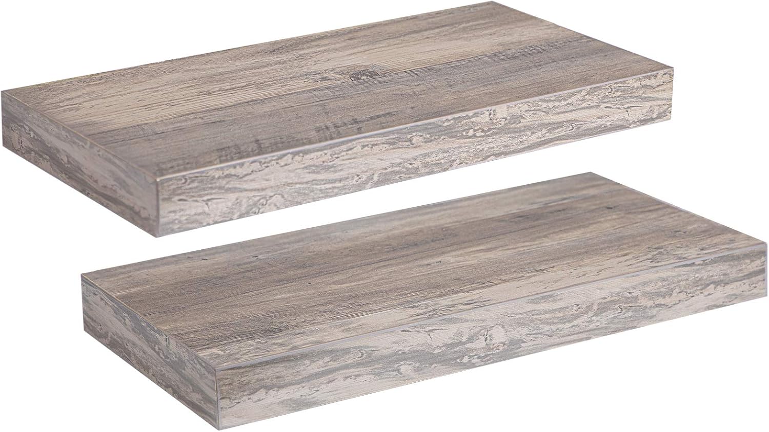 HOOBRO Floating Shelves for Wall, Wall Mounted Shelf Set of 2, 15.7" Hanging Shelf with Invisible