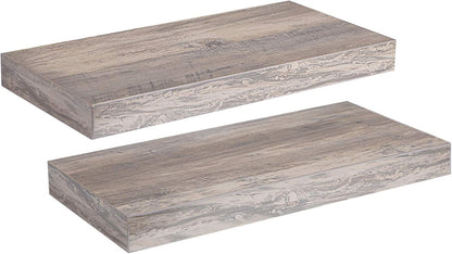 HOOBRO Floating Shelves for Wall, Wall Mounted Shelf Set of 2, 15.7" Hanging Shelf with Invisible