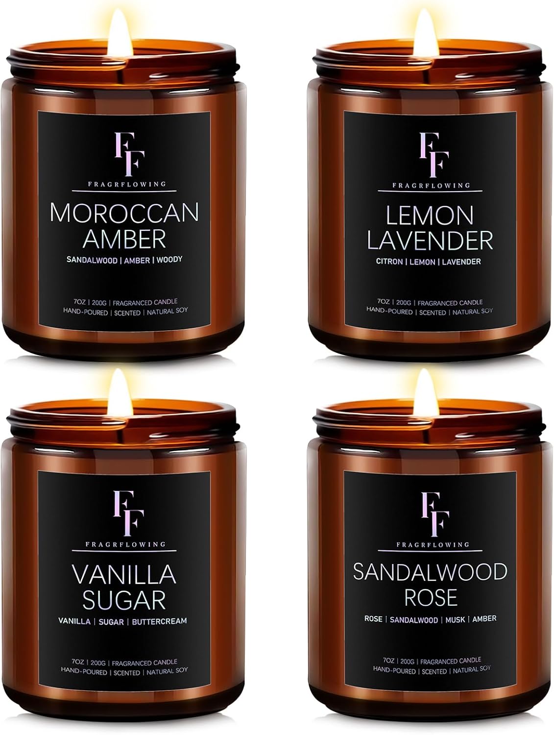 Scented Candles for Home Scented Aromatherapy Candles, 4 Pack 28 Oz Soy Wax Candle Gift Set for
