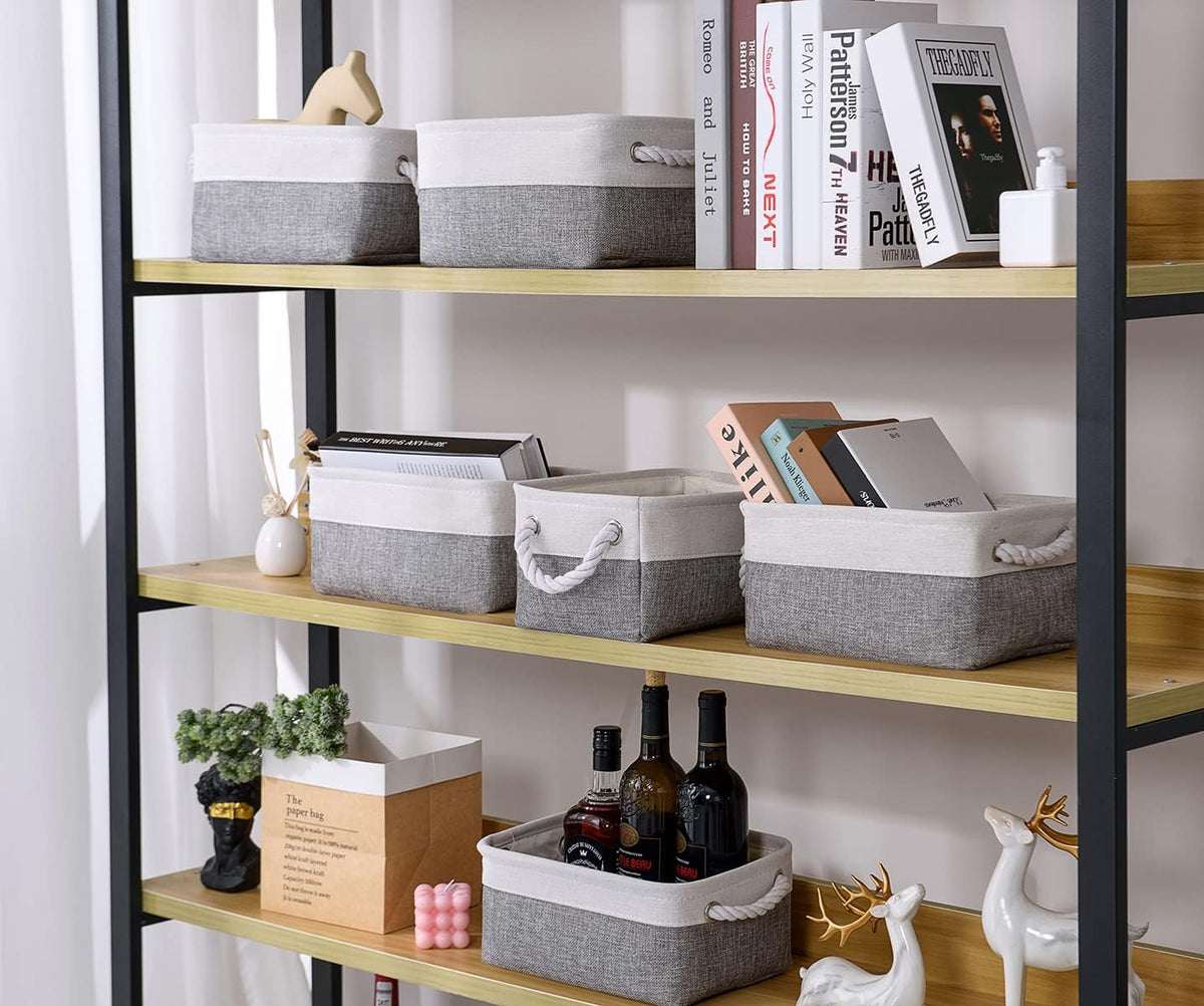 Storage Baskets 12x8x5 inch 10 Pack Fabric Baskets Foldable Storage Bins Decorative Baskets cloth