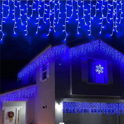 YEGUO 66ft 800 LED Blue Icicle Lights Outdoor Waterproof, 160 Drops Icicle String Light