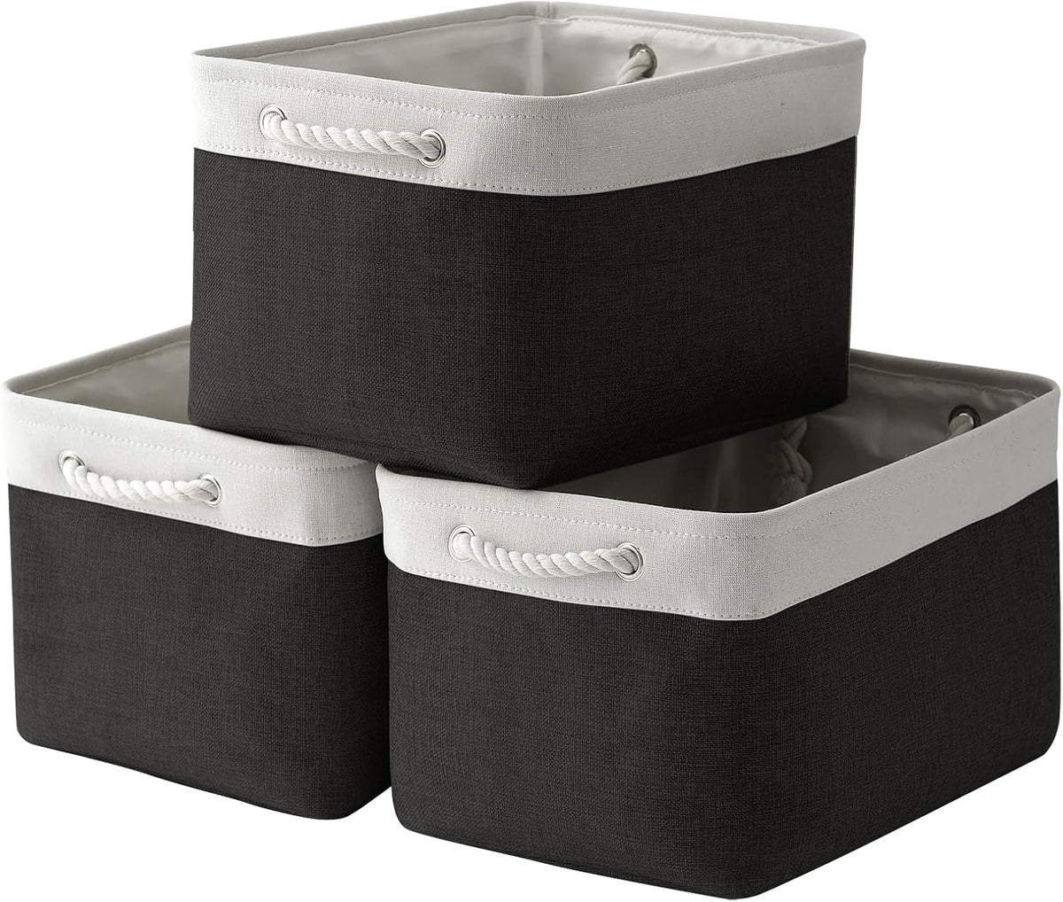 TheWarmHome Storage Basket for Gifts Empty - Large Cubes 3 Pack 15.8x11.8x11.8 inch Storage Bins