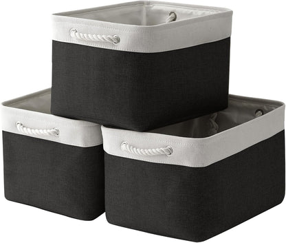 TheWarmHome Storage Basket for Gifts Empty - Large Cubes 3 Pack 15.8x11.8x11.8 inch Storage Bins