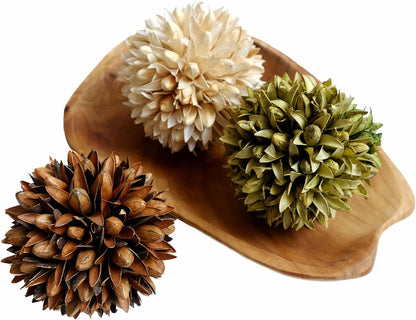 3.5inch Decorative Balls Bowl/Tray &Floral Orb/Ball with Dried Potpourri, Artificial Decorative