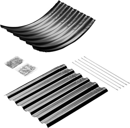Land Guard 6x3x1.5ft Galvanized Raised Garden Bed Kit, Metal Planter Boxes Outdoor, Oval Metal