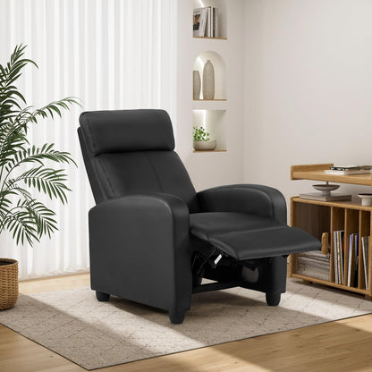 BestMassage | Recliner Chair | No Massage Function | Leather Black | with Lumbar Support
