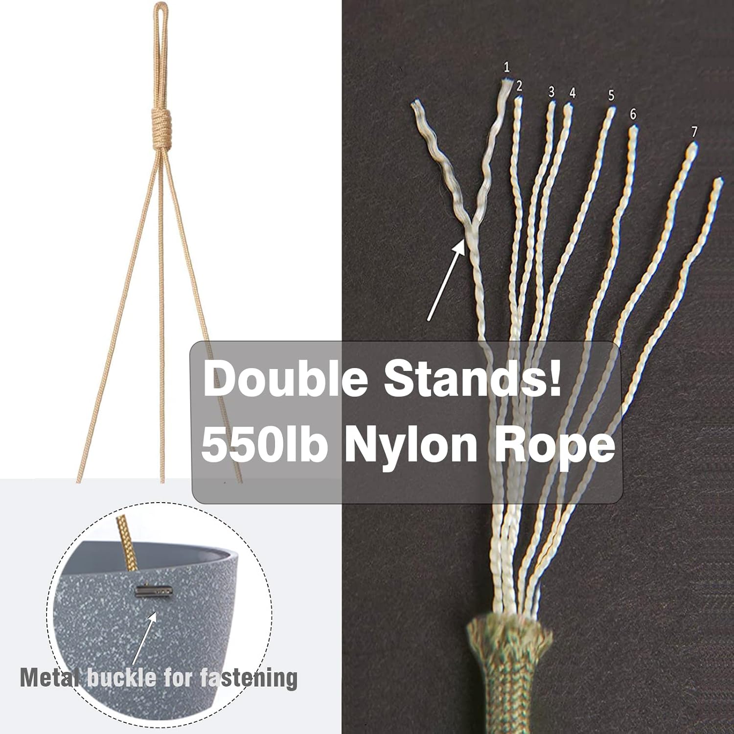 13 Inch 2 Pack Large Hanging Planters for Indoor Outdoor Plants, Plastic Hanging Basket Pots for