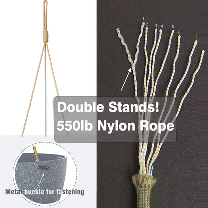 13 Inch 2 Pack Large Hanging Planters for Indoor Outdoor Plants, Plastic Hanging Basket Pots for
