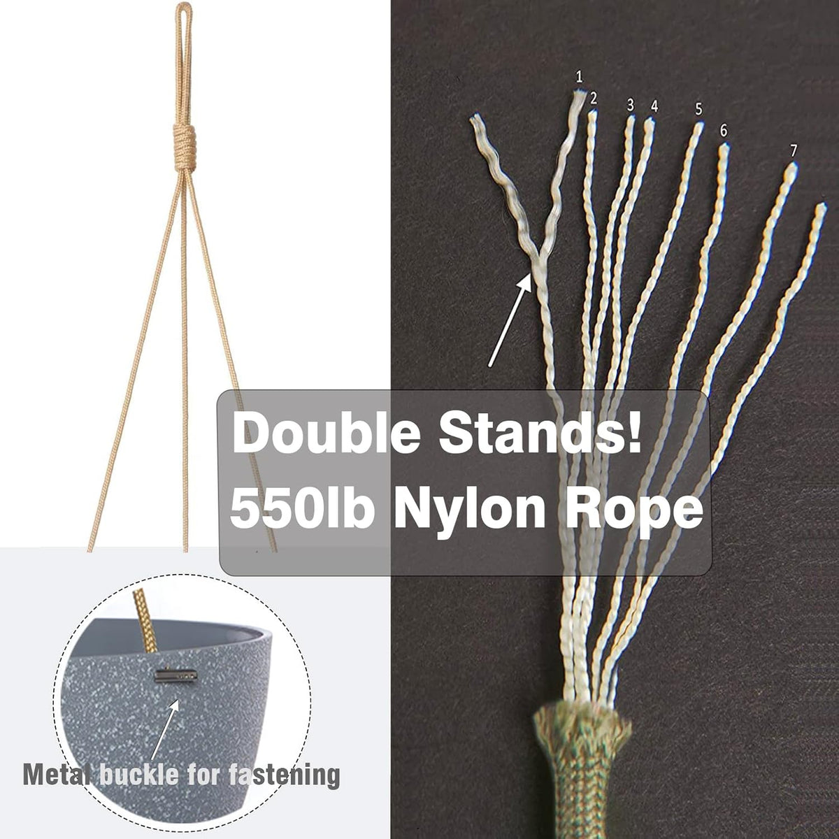 12 Inch 2 Pack Large Hanging Planters for Indoor Outdoor Plants, Plastic Hanging Basket Pots for