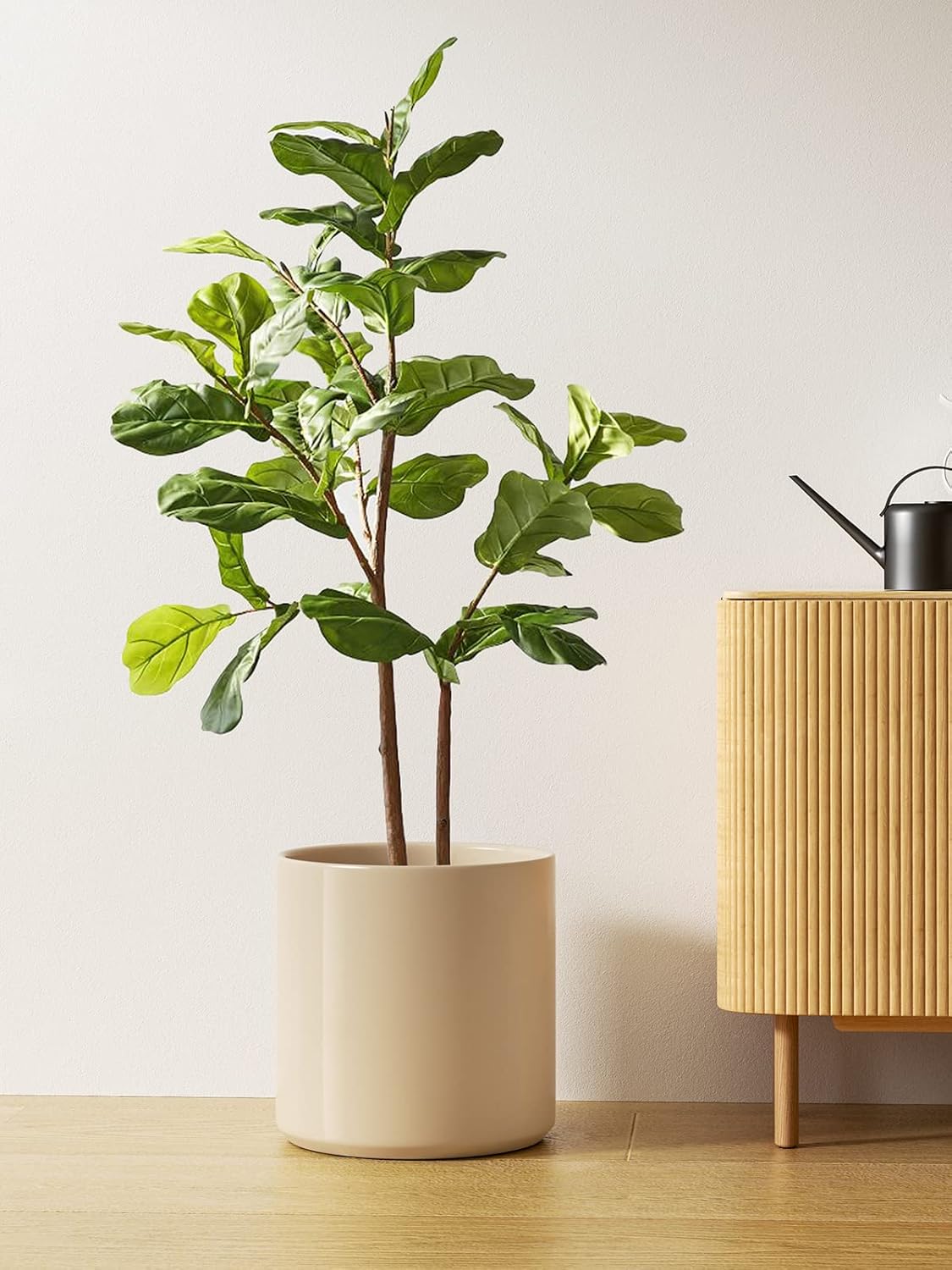 LE TAUCI 12 Inch Pots for Plants, Ceramic Large Plant Pot for Indoor Plants, Mid-Century Modern