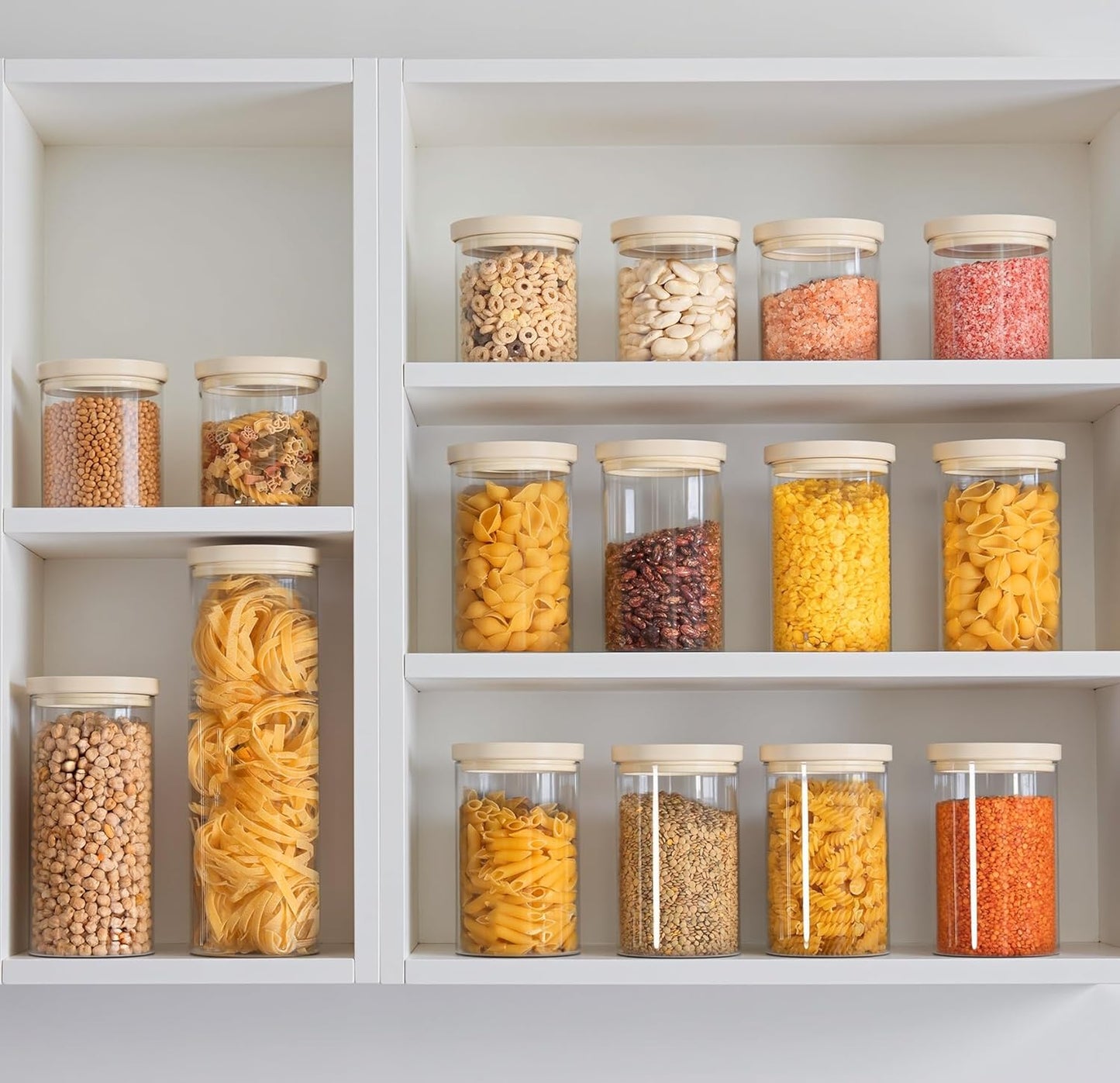 Urban Green Glass Food Storage Jar with Glass Lid, Food Canister Set with Airtight Lids, Pantry