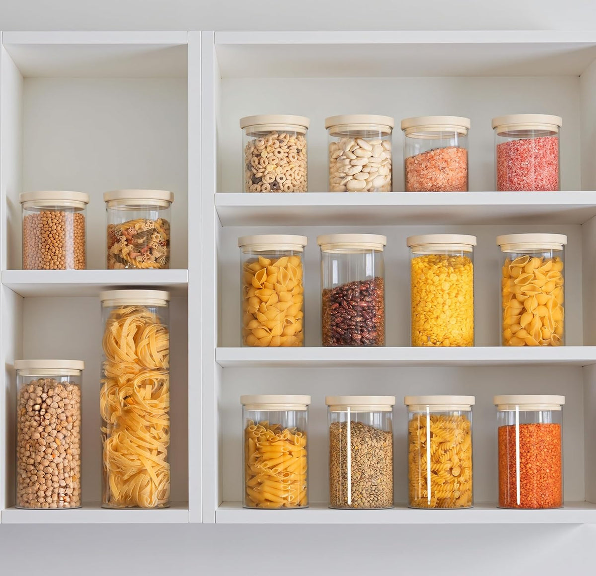 Urban Green Glass Food Storage Jar with Glass Lid, Food Canister Set with Airtight Lids, Pantry