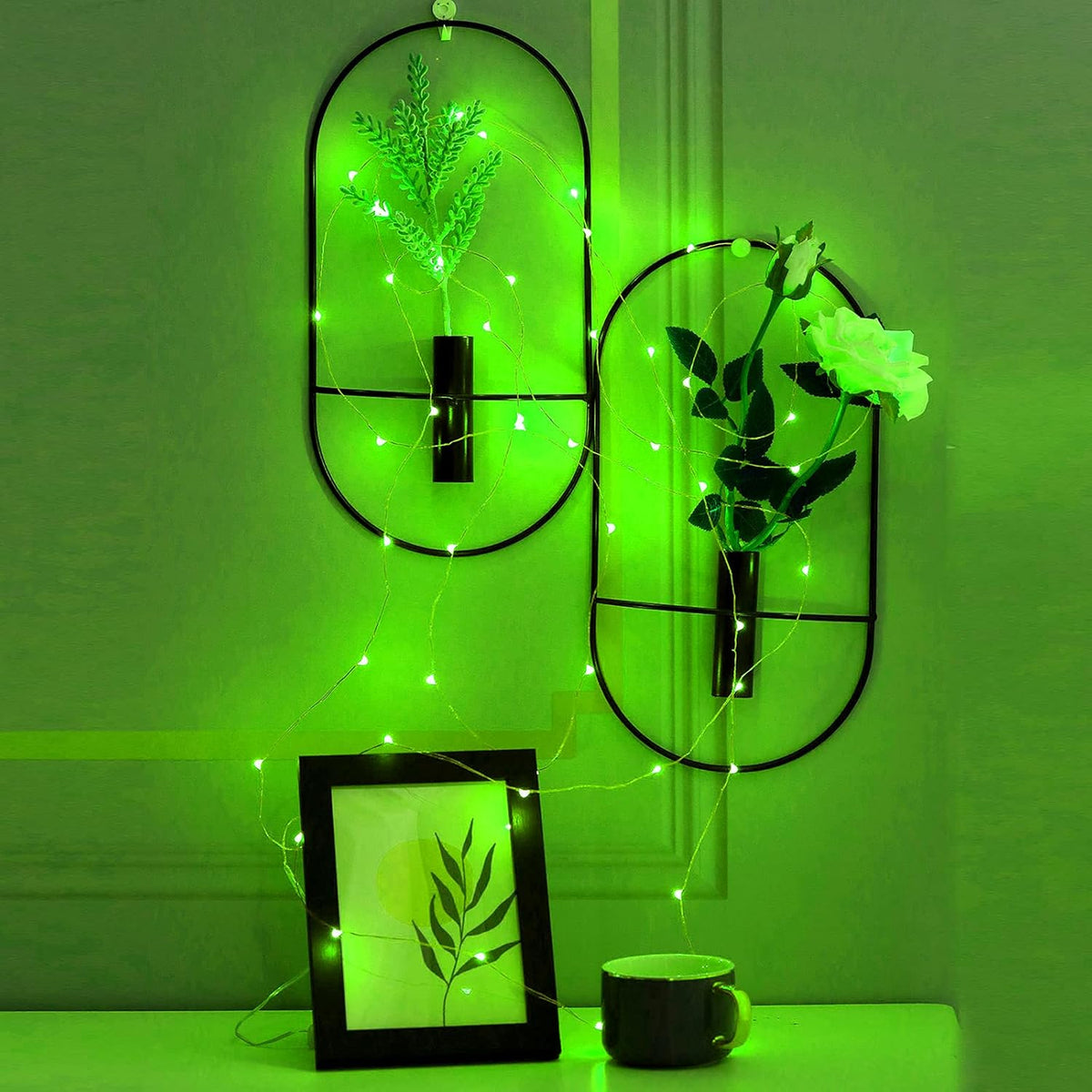 Mini St. Patrick's Day Fairy Lights Battery Operate, 4 Pack Copper Wire 3*AAA Battery Powered Led