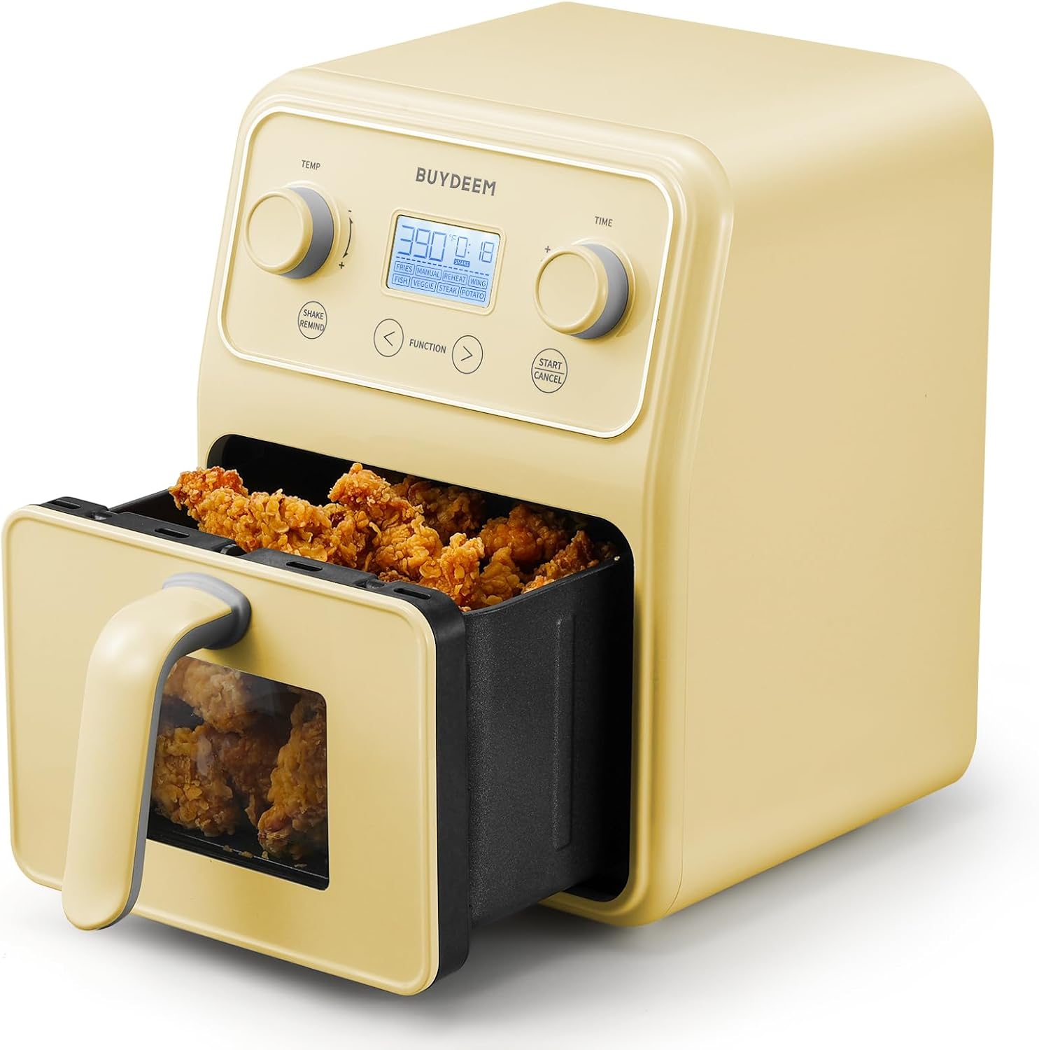 BUYDEEM F51 8-in-1 Air Fryer 4.2QT, Retro Countertop Airfryer Oven with Visible Window, Shake