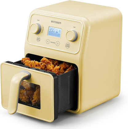 BUYDEEM F51 8-in-1 Air Fryer 4.2QT, Retro Countertop Airfryer Oven with Visible Window, Shake