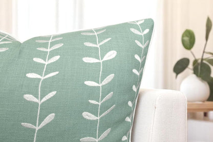 VAGMINE Embroidered Lollipop Cushion Cover - 20x20 Inches Square - 100% Cotton Light Teal Throw