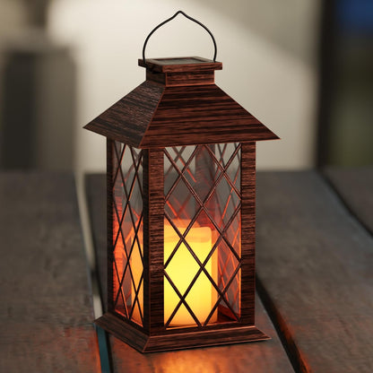 Solar Lanterns Outdoor, Waterproof Garden Hanging Lanterns, 13" Outdoor Decorative Lantern with LED