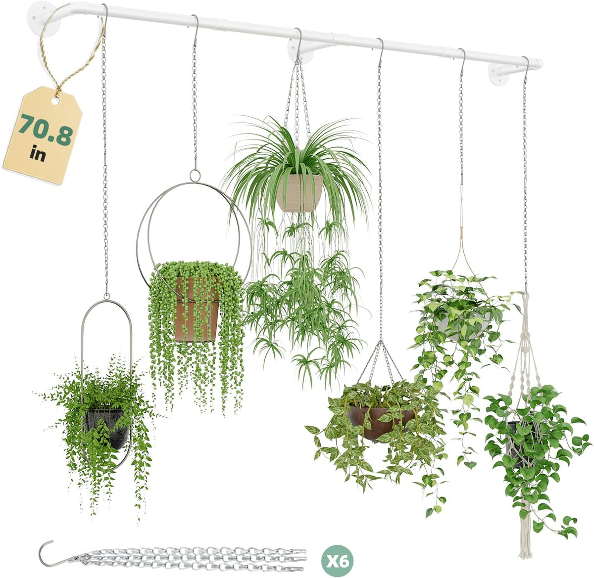 Plant Hanger Indoor with 6 Hanging Chains Hanging Planters for Indoor Plants Hanging Plant Holder