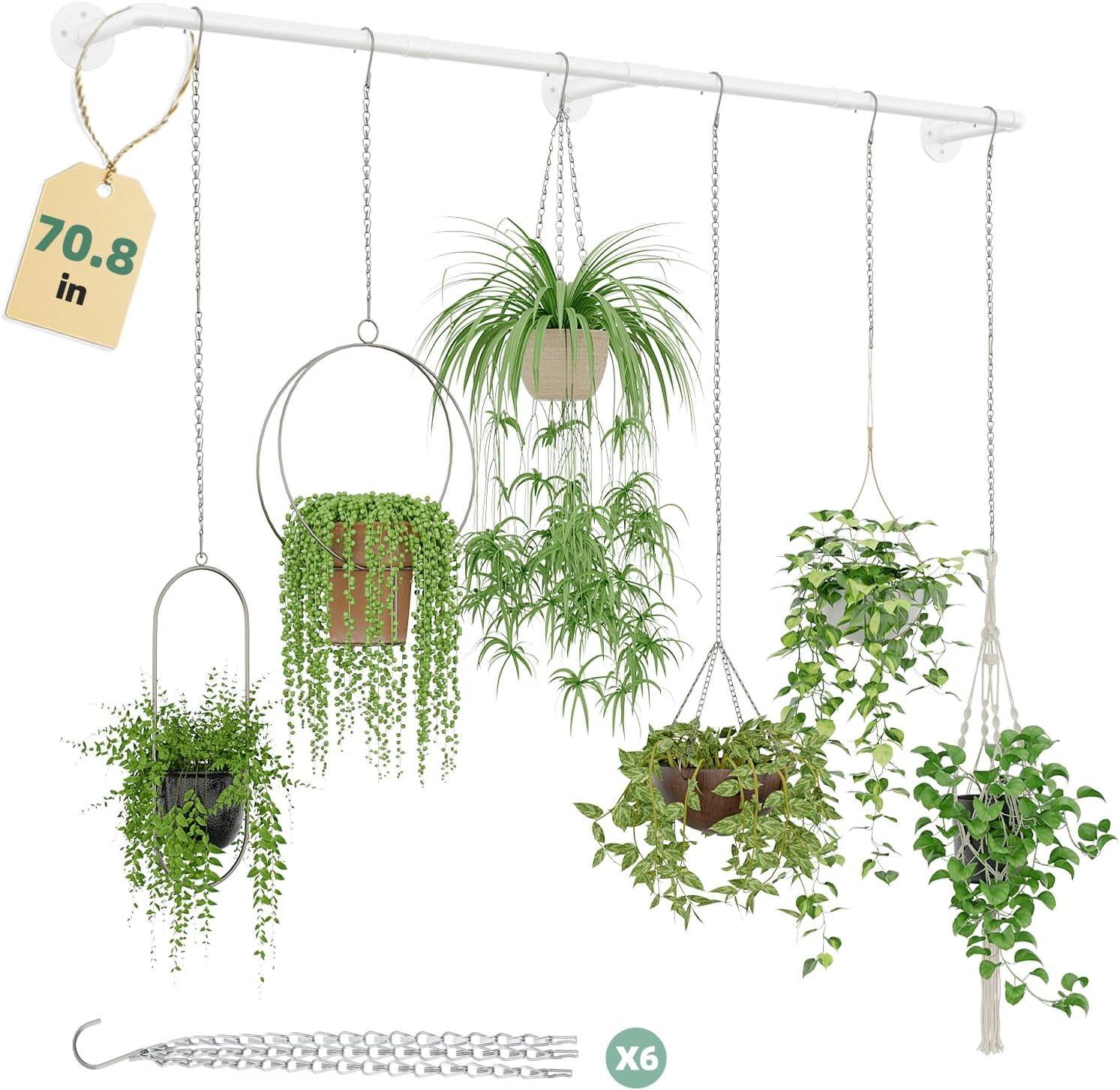 Plant Hanger Indoor with 6 Hanging Chains Hanging Planters for Indoor Plants Hanging Plant Holder