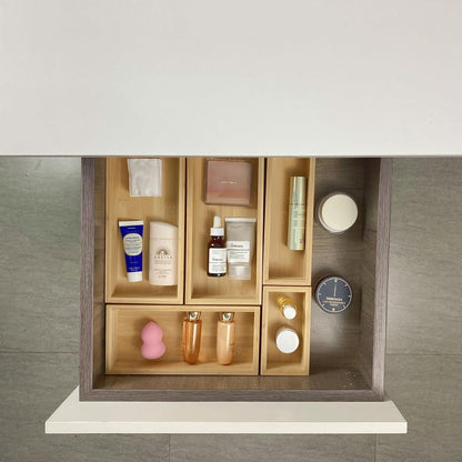 bamboo drawer organizer Set，expandable drawer dividers,wooden storage organizers,large trays for